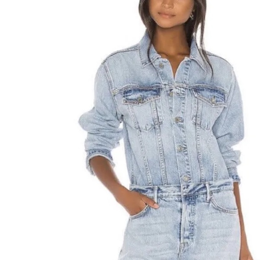GRLDFRND denim romper